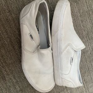 Womens vans white slip on 7.5